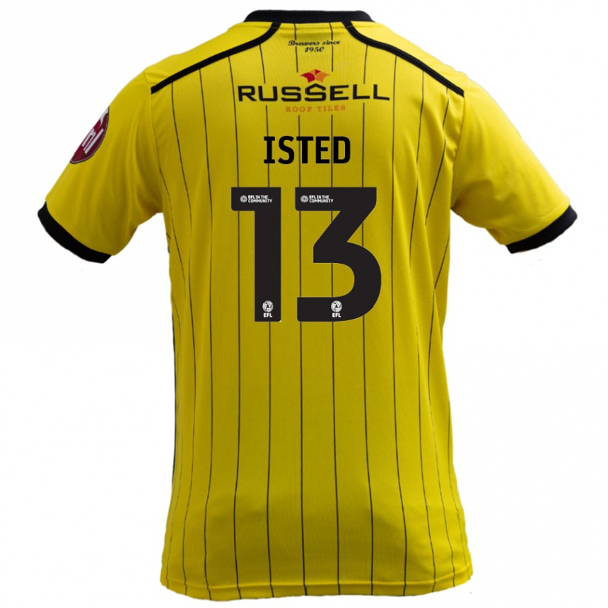 Kids Football Harry Isted #13 Yellow Home Jersey 2024/25 T-Shirt Uk