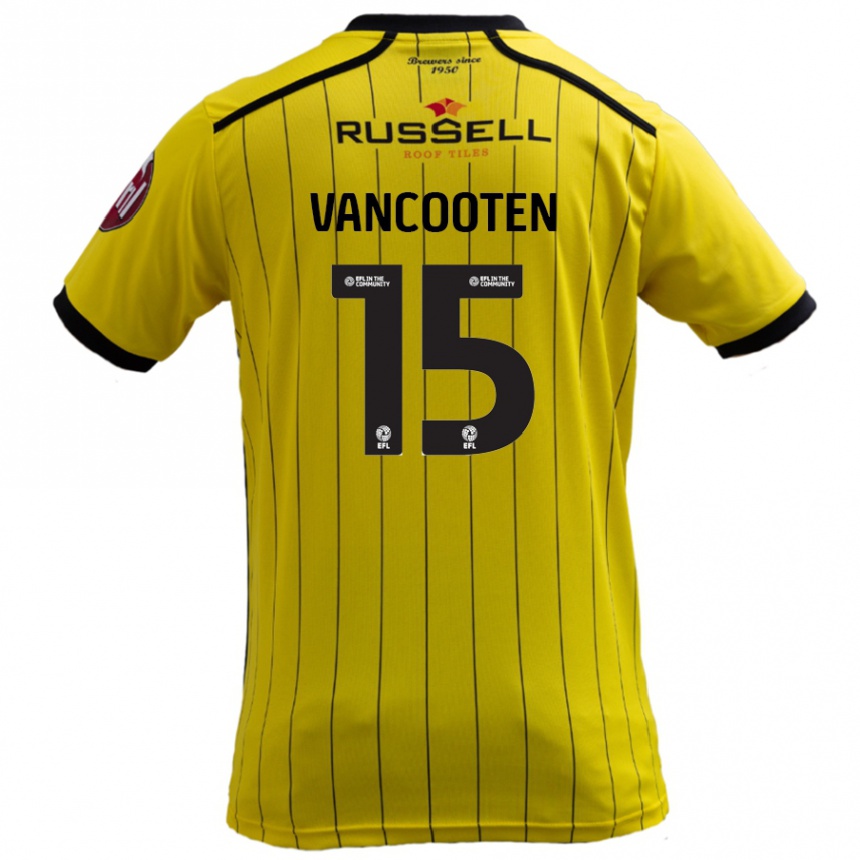 Kids Football Terence Vancooten #15 Yellow Home Jersey 2024/25 T-Shirt Uk