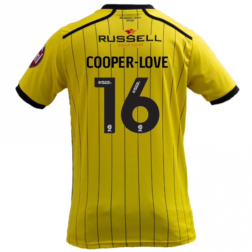 Kids Football Jack Cooper-Love #16 Yellow Home Jersey 2024/25 T-Shirt Uk