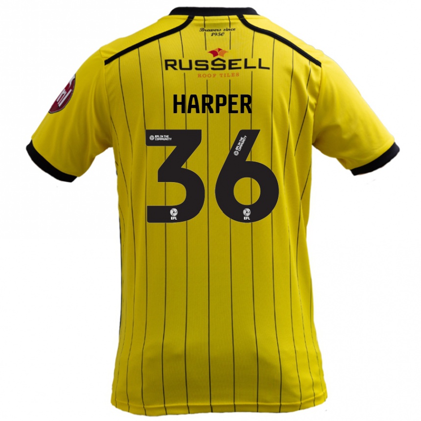 Kids Football Rekeem Harper #36 Yellow Home Jersey 2024/25 T-Shirt Uk