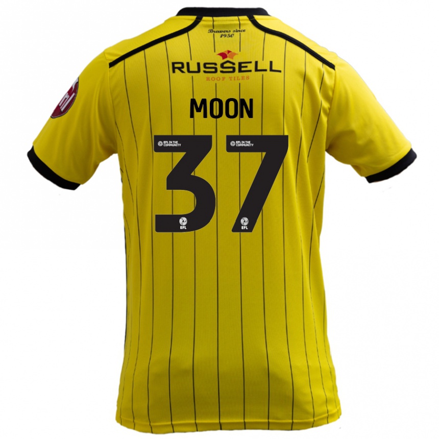 Kids Football Jasper Moon #37 Yellow Home Jersey 2024/25 T-Shirt Uk