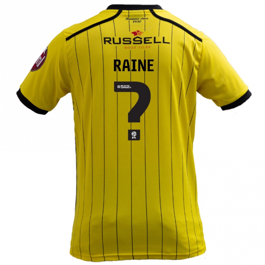 Kids Football Max Raine #0 Yellow Home Jersey 2024/25 T-Shirt Uk