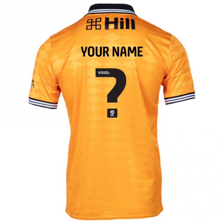 Kids Football Your Name #0 Orange Home Jersey 2024/25 T-Shirt Uk