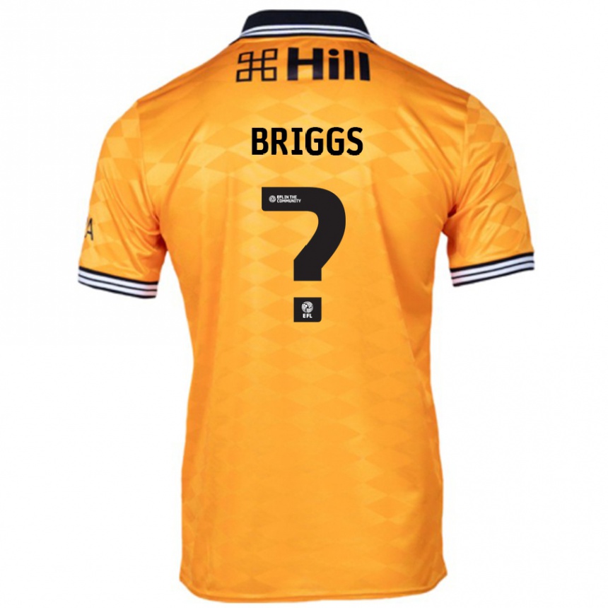 Kids Football Jj Briggs #0 Orange Home Jersey 2024/25 T-Shirt Uk