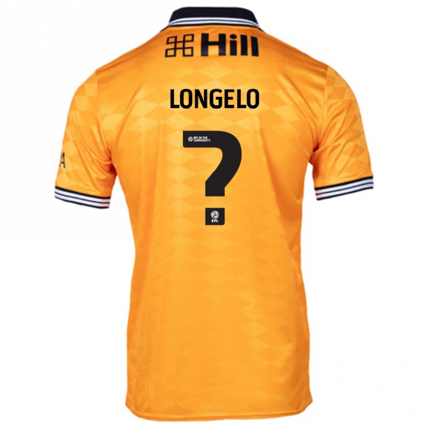 Kids Football Emmanuel Longelo #0 Orange Home Jersey 2024/25 T-Shirt Uk