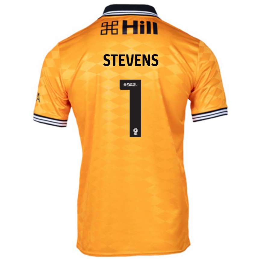 Kids Football Jack Stevens #1 Orange Home Jersey 2024/25 T-Shirt Uk