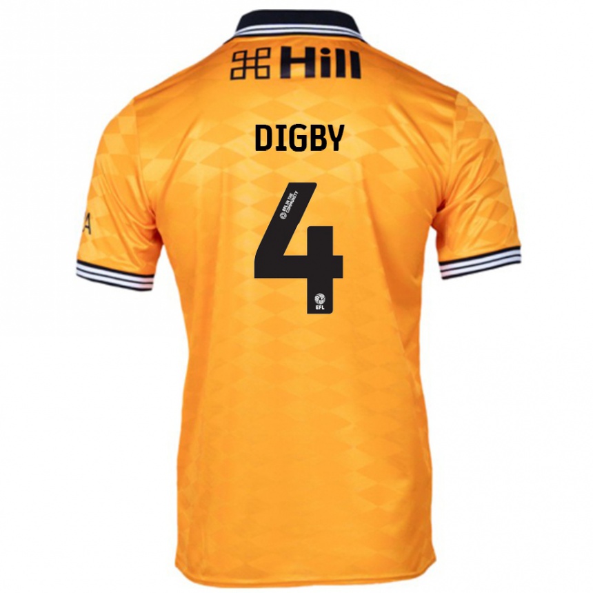 Kids Football Paul Digby #4 Orange Home Jersey 2024/25 T-Shirt Uk