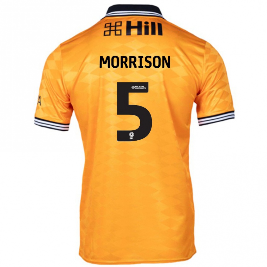 Kids Football Michael Morrison #5 Orange Home Jersey 2024/25 T-Shirt Uk