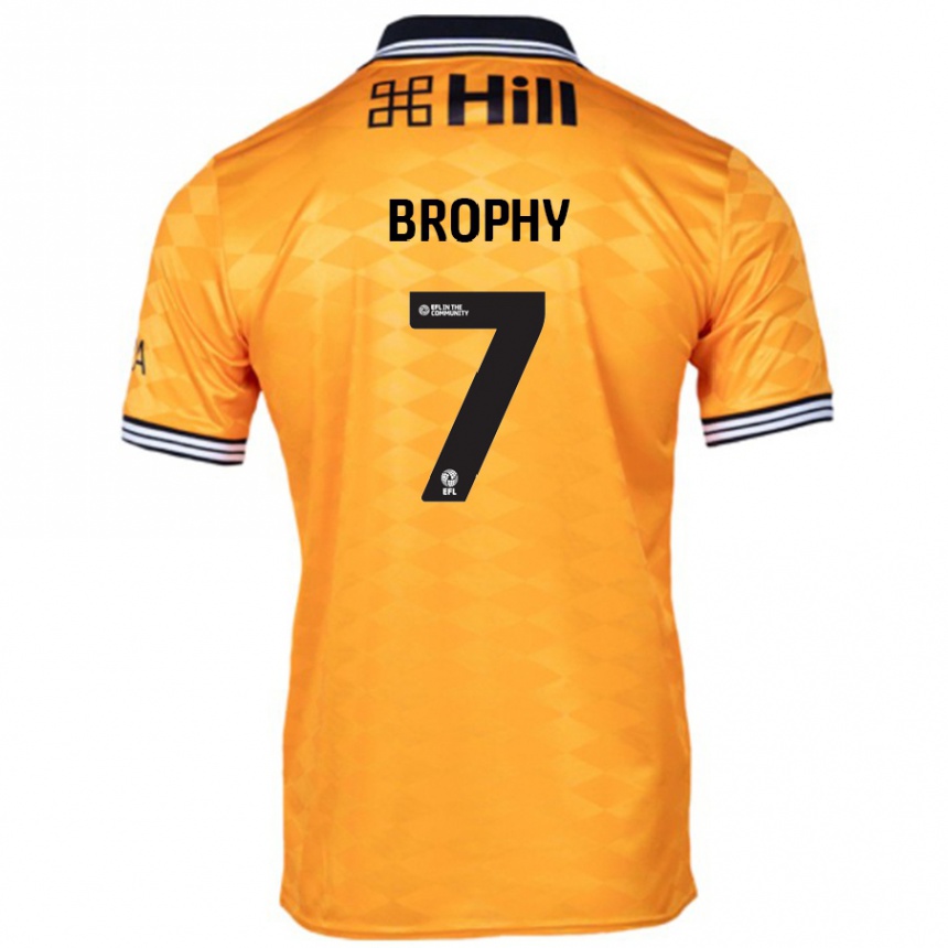 Kids Football James Brophy #7 Orange Home Jersey 2024/25 T-Shirt Uk