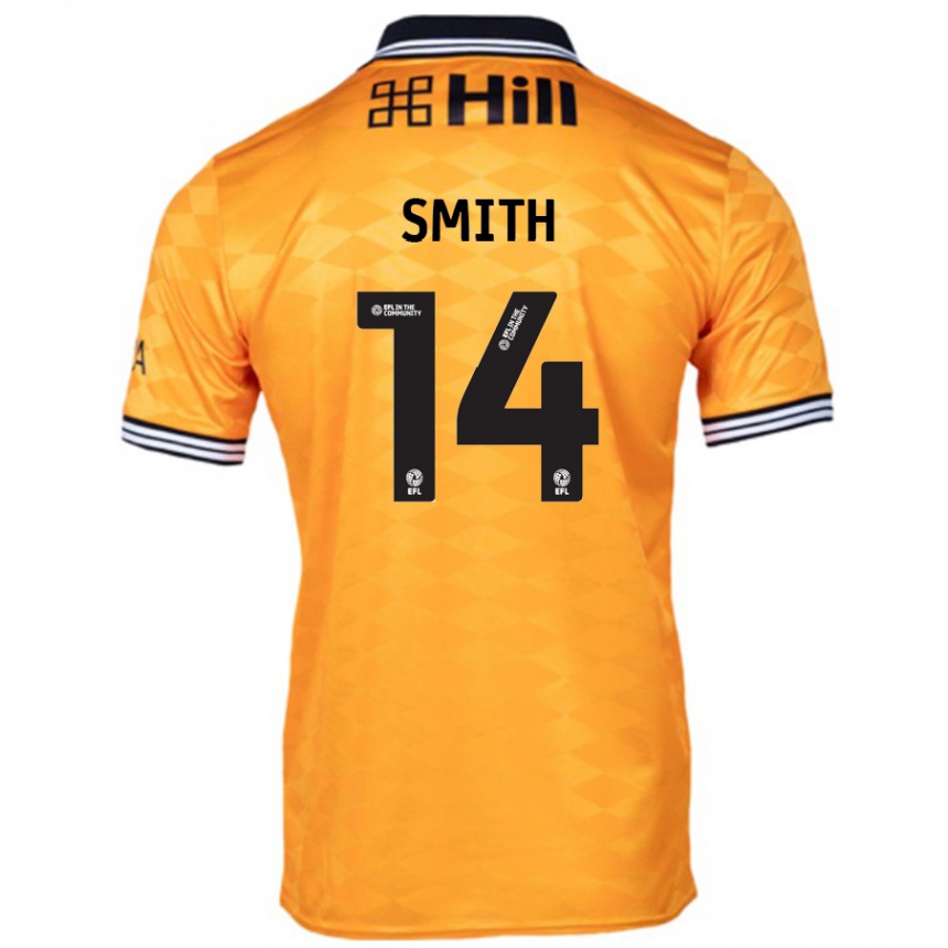 Kids Football Korey Smith #14 Orange Home Jersey 2024/25 T-Shirt Uk