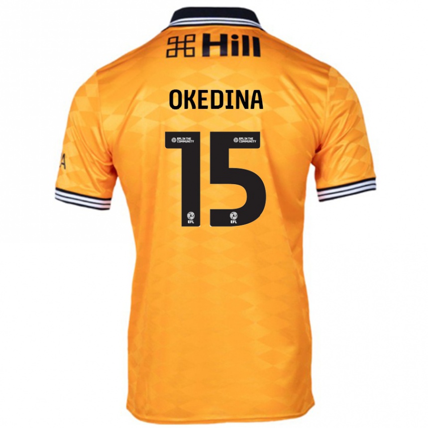 Kids Football Jubril Okedina #15 Orange Home Jersey 2024/25 T-Shirt Uk