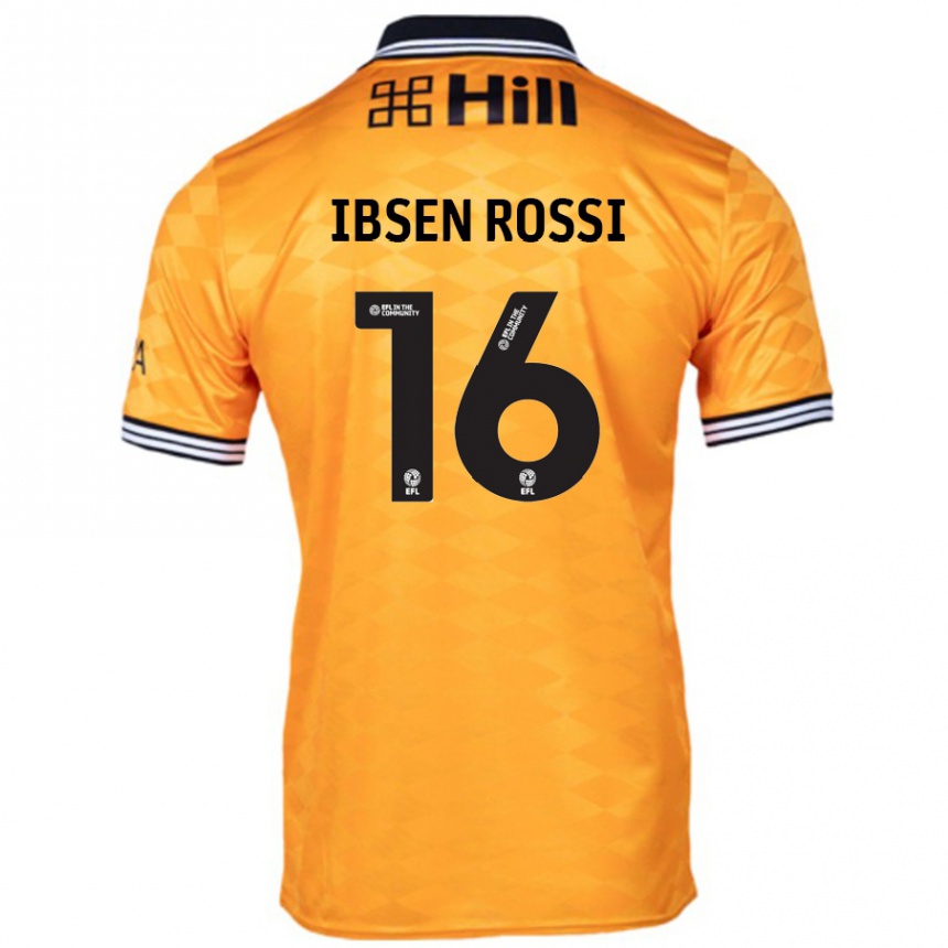 Kids Football Zeno Ibsen Rossi #16 Orange Home Jersey 2024/25 T-Shirt Uk