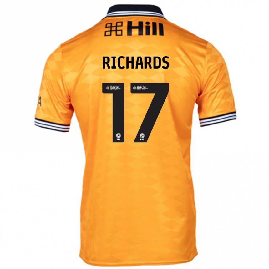 Kids Football Taylor Richards #17 Orange Home Jersey 2024/25 T-Shirt Uk