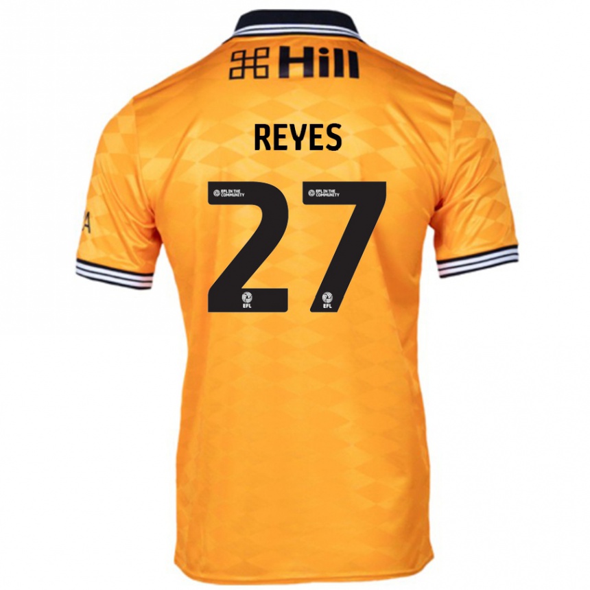 Kids Football Vicente Reyes #27 Orange Home Jersey 2024/25 T-Shirt Uk