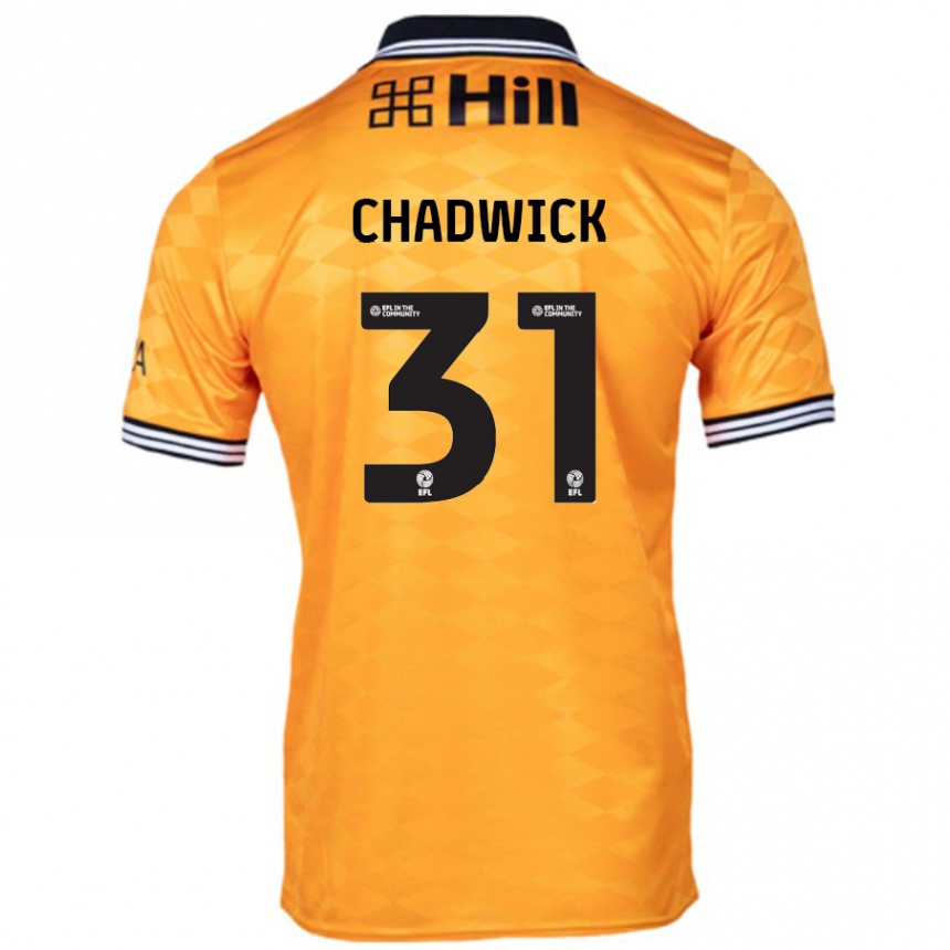 Kids Football Louis Chadwick #31 Orange Home Jersey 2024/25 T-Shirt Uk