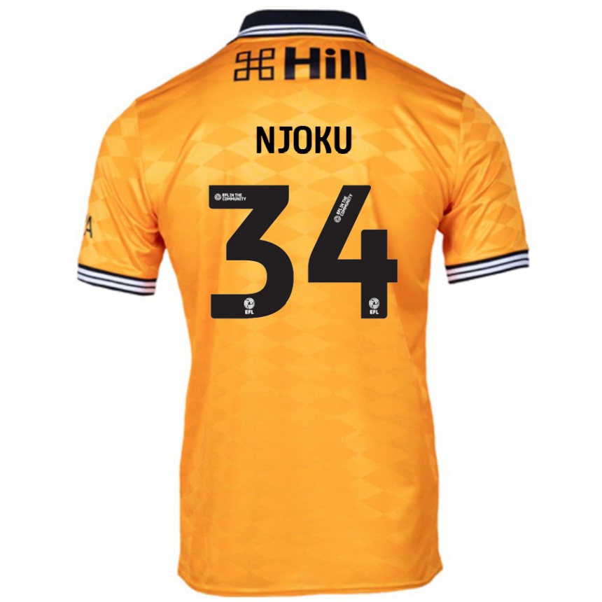 Kids Football Brandon Njoku #34 Orange Home Jersey 2024/25 T-Shirt Uk