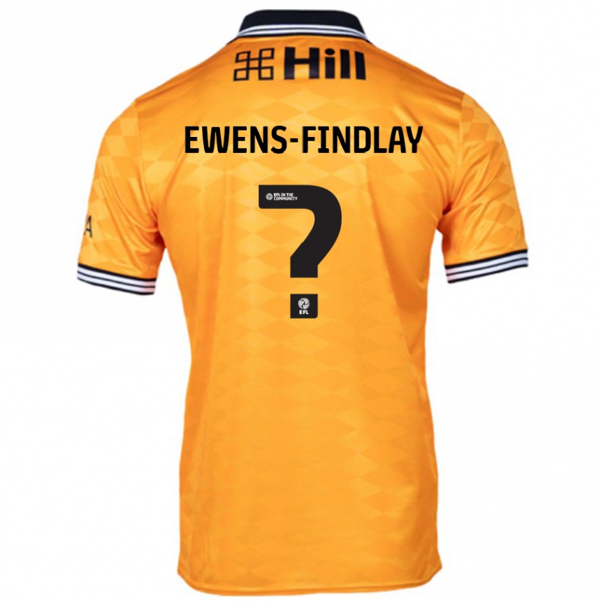 Kids Football Ty Ewens-Findlay #0 Orange Home Jersey 2024/25 T-Shirt Uk