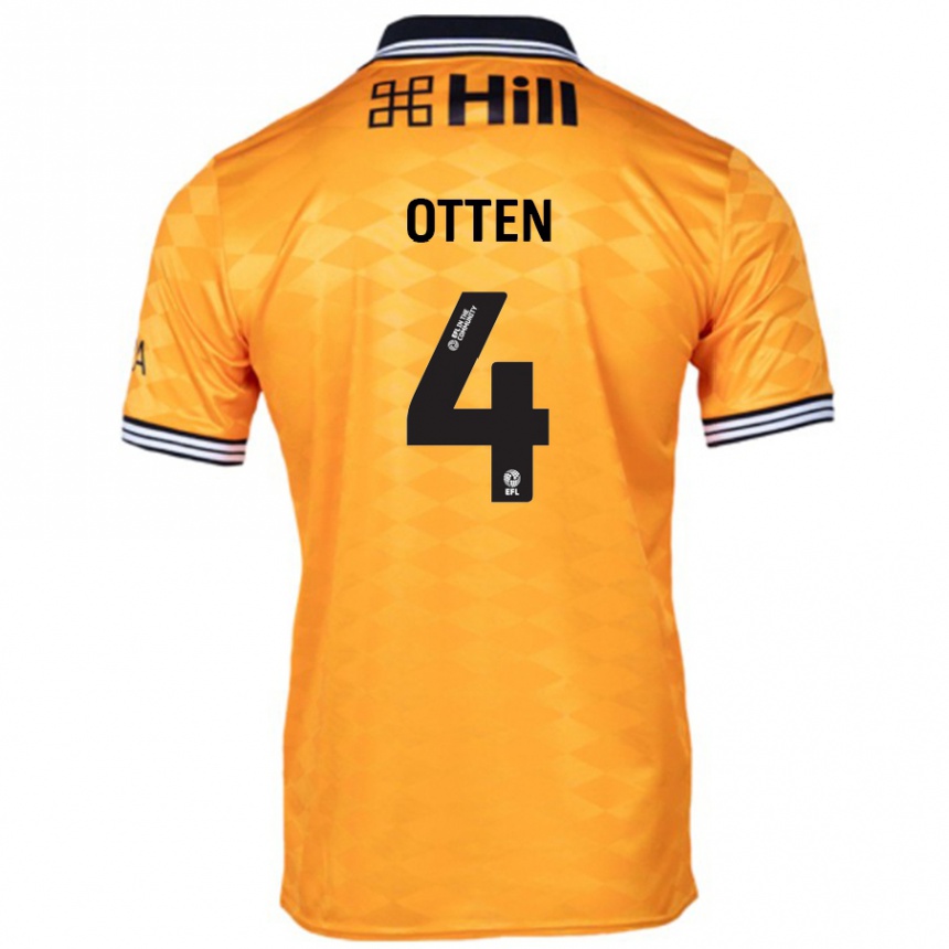 Kids Football Gisela Otten #4 Orange Home Jersey 2024/25 T-Shirt Uk