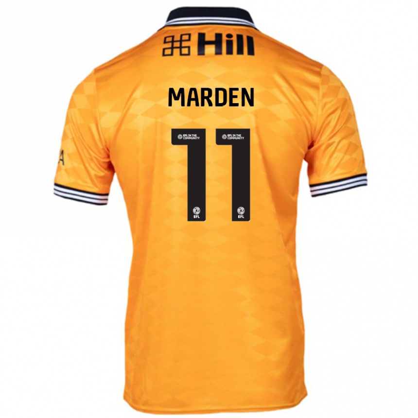 Kids Football Ella Marden #11 Orange Home Jersey 2024/25 T-Shirt Uk