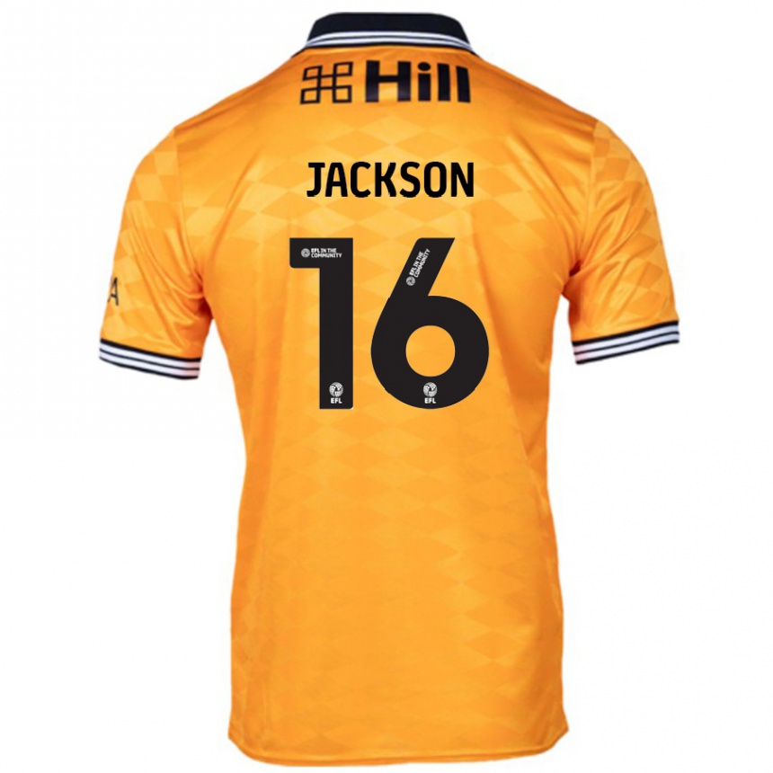 Kids Football Abbie Jackson #16 Orange Home Jersey 2024/25 T-Shirt Uk