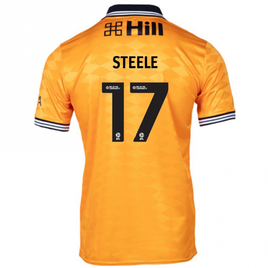 Kids Football Fran Steele #17 Orange Home Jersey 2024/25 T-Shirt Uk