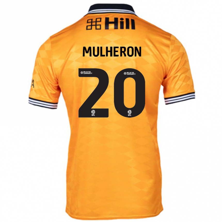 Kids Football Bronwyn Mulheron #20 Orange Home Jersey 2024/25 T-Shirt Uk