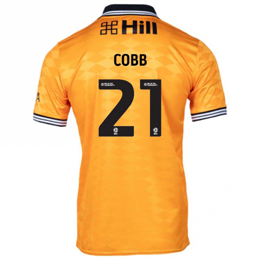 Kids Football Serena Cobb #21 Orange Home Jersey 2024/25 T-Shirt Uk