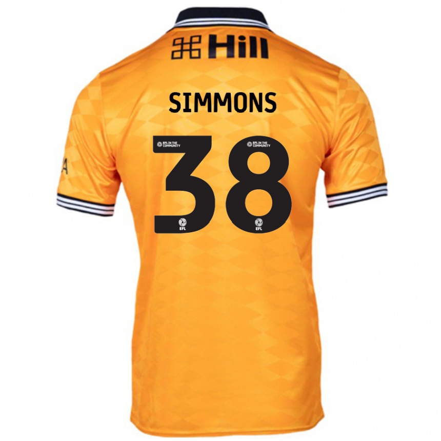 Kids Football Bella Simmons #38 Orange Home Jersey 2024/25 T-Shirt Uk