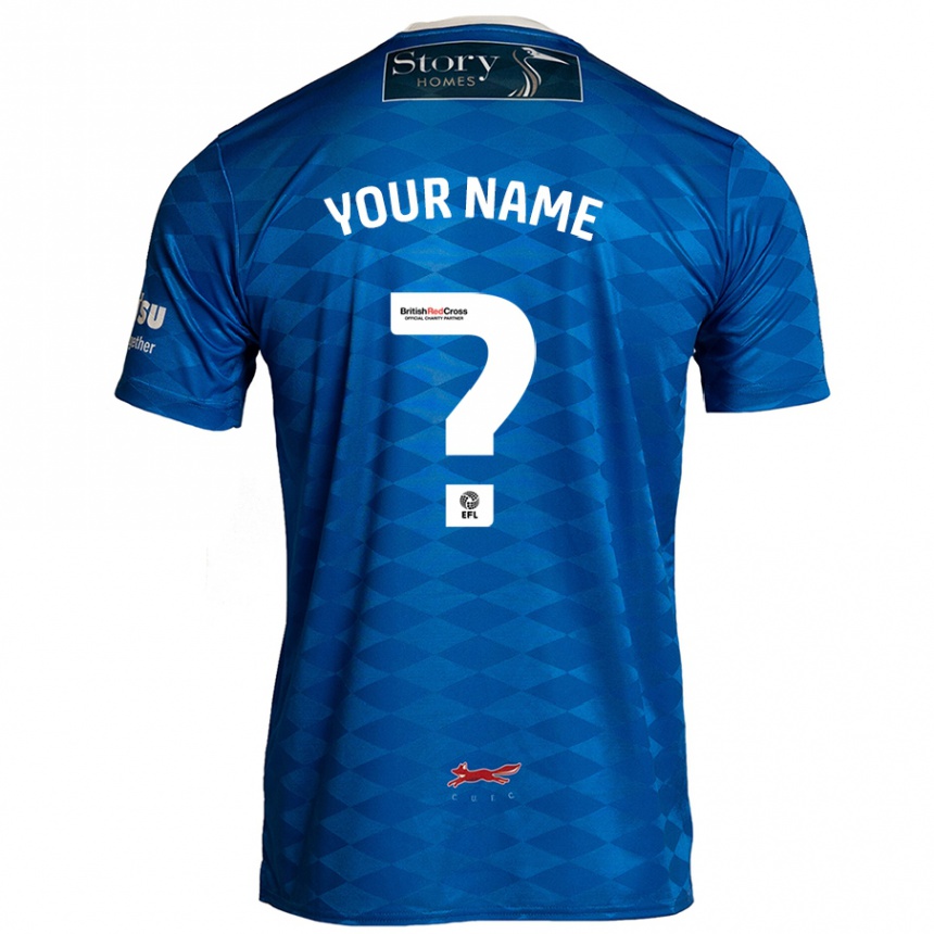 Kids Football Your Name #0 Blue Home Jersey 2024/25 T-Shirt Uk