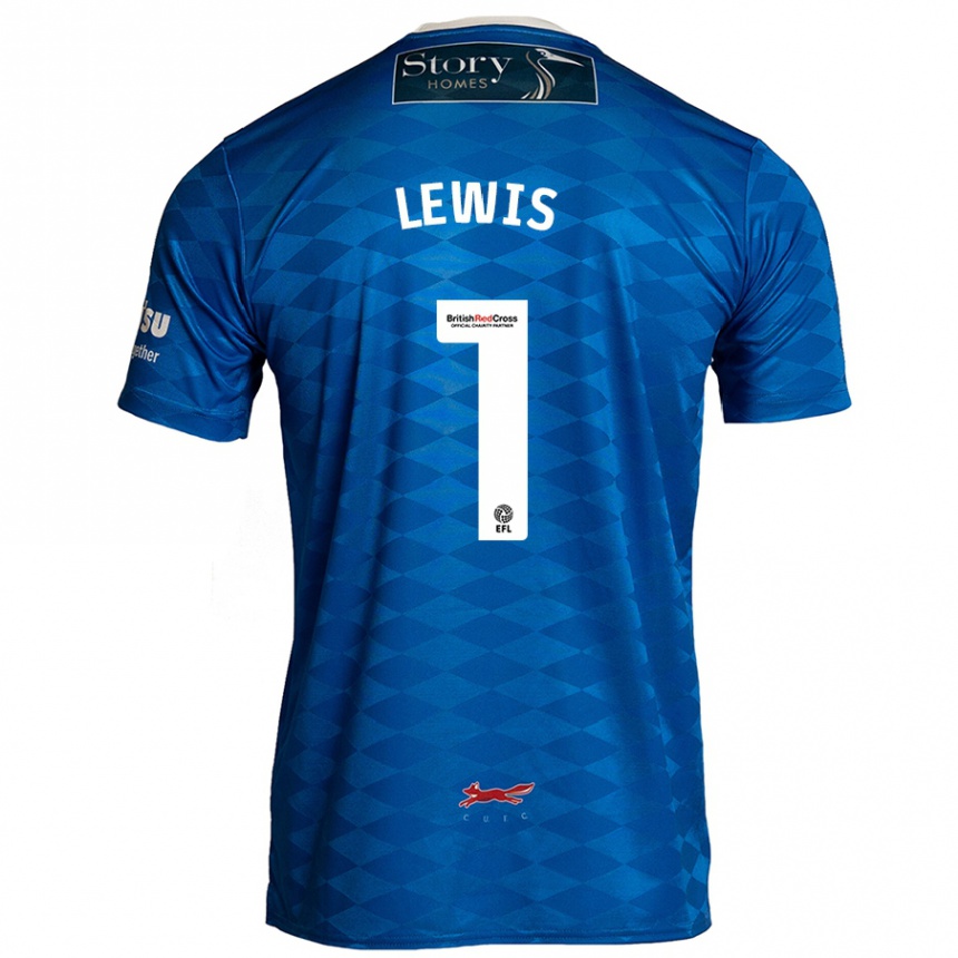 Kids Football Harry Lewis #1 Blue Home Jersey 2024/25 T-Shirt Uk