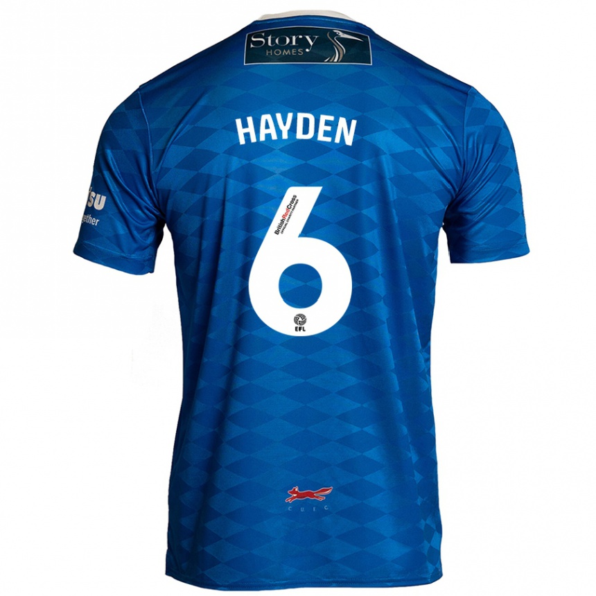 Kids Football Aaron Hayden #6 Blue Home Jersey 2024/25 T-Shirt Uk