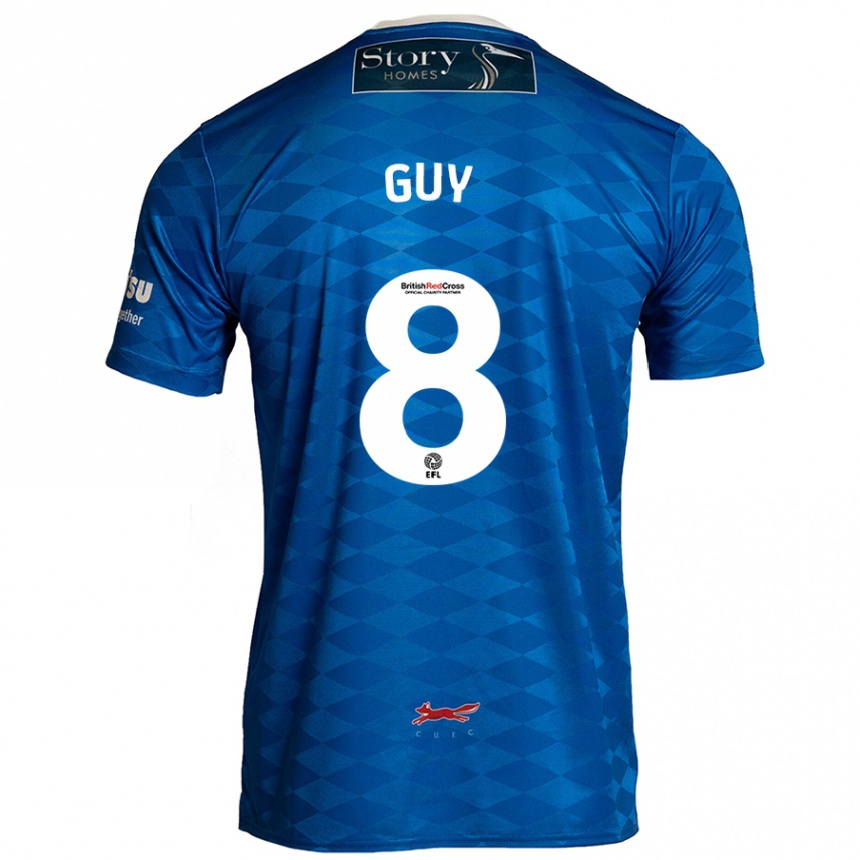 Kids Football Callum Guy #8 Blue Home Jersey 2024/25 T-Shirt Uk