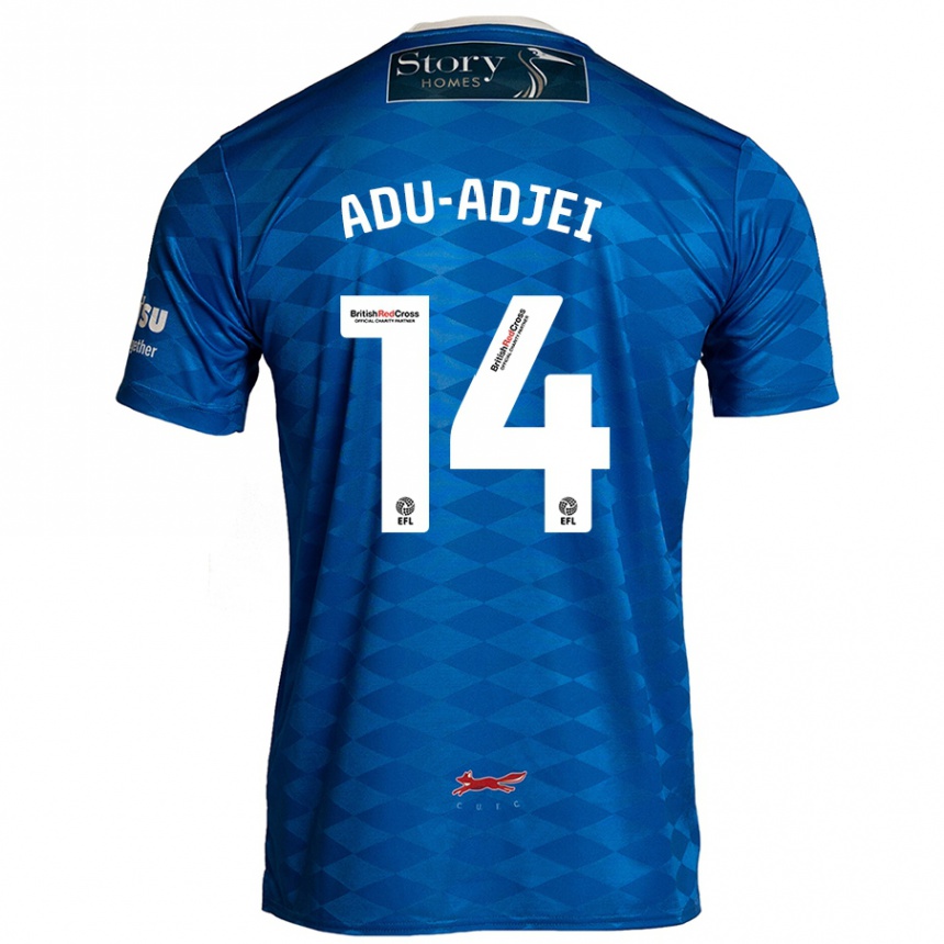 Kids Football Daniel Adu-Adjei #14 Blue Home Jersey 2024/25 T-Shirt Uk