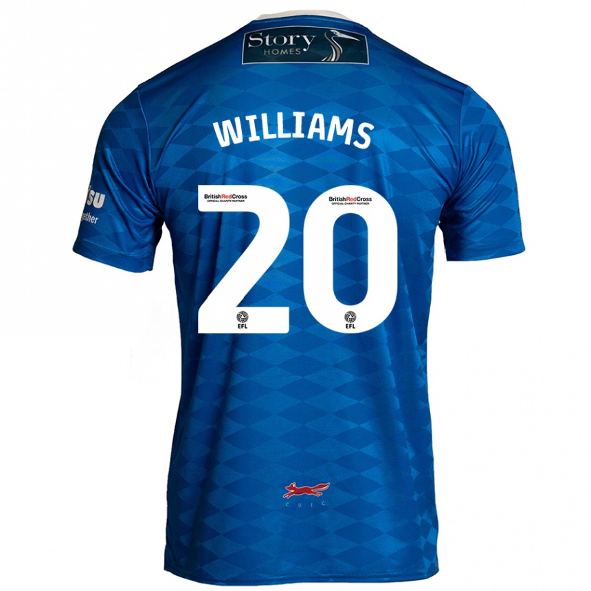 Kids Football Ben Williams #20 Blue Home Jersey 2024/25 T-Shirt Uk