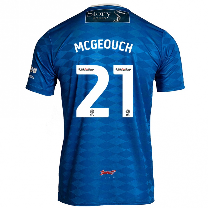 Kids Football Dylan Mcgeouch #21 Blue Home Jersey 2024/25 T-Shirt Uk