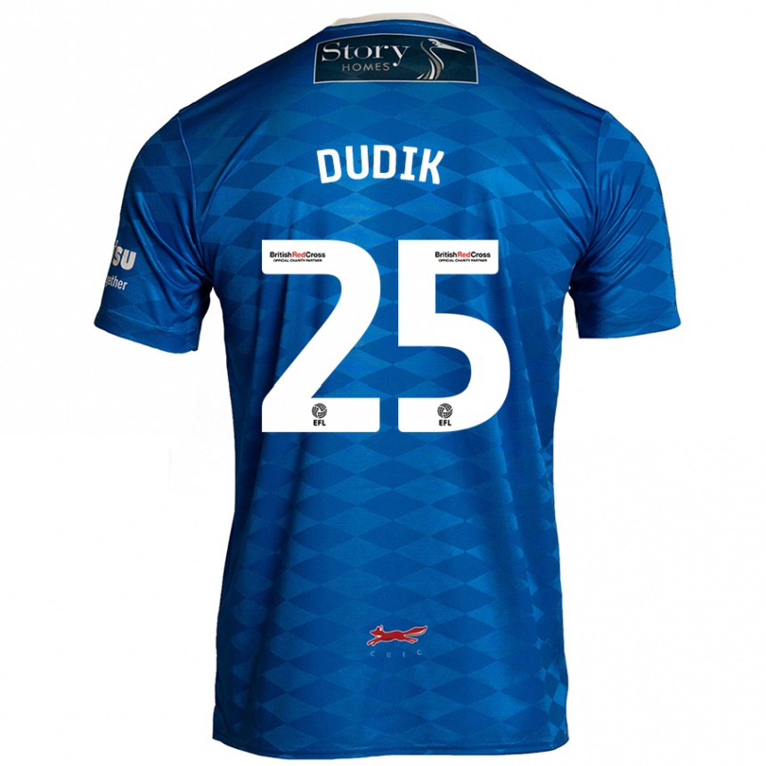 Kids Football Anton Dudik #25 Blue Home Jersey 2024/25 T-Shirt Uk