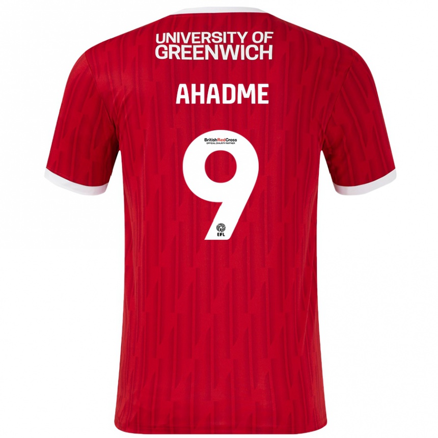 Kids Football Gassan Ahadme #9 Red White Home Jersey 2024/25 T-Shirt Uk