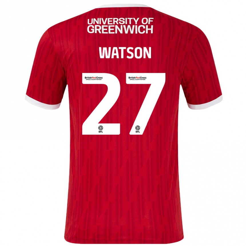 Kids Football Tennai Watson #27 Red White Home Jersey 2024/25 T-Shirt Uk