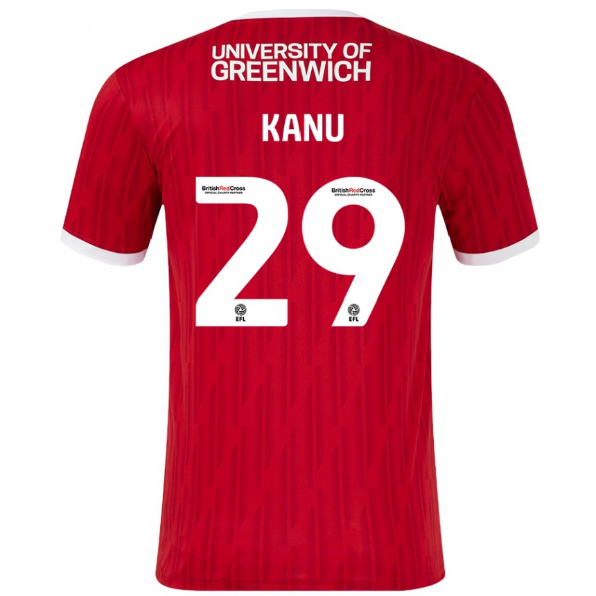 Kids Football Daniel Kanu #29 Red White Home Jersey 2024/25 T-Shirt Uk