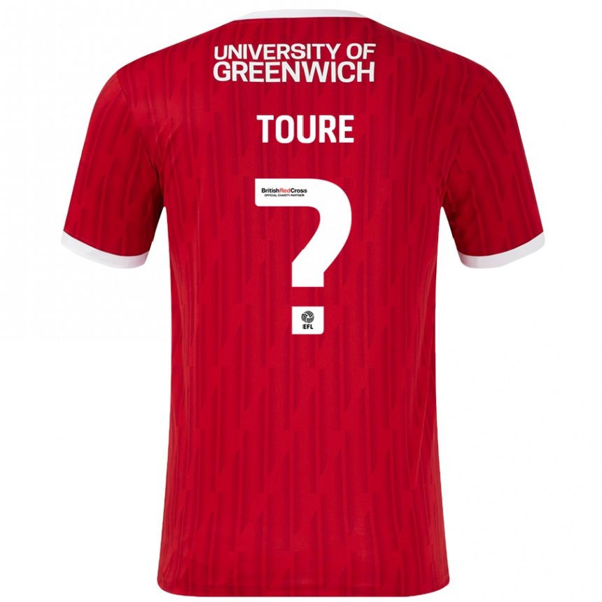 Kids Football Seydil Toure #0 Red White Home Jersey 2024/25 T-Shirt Uk