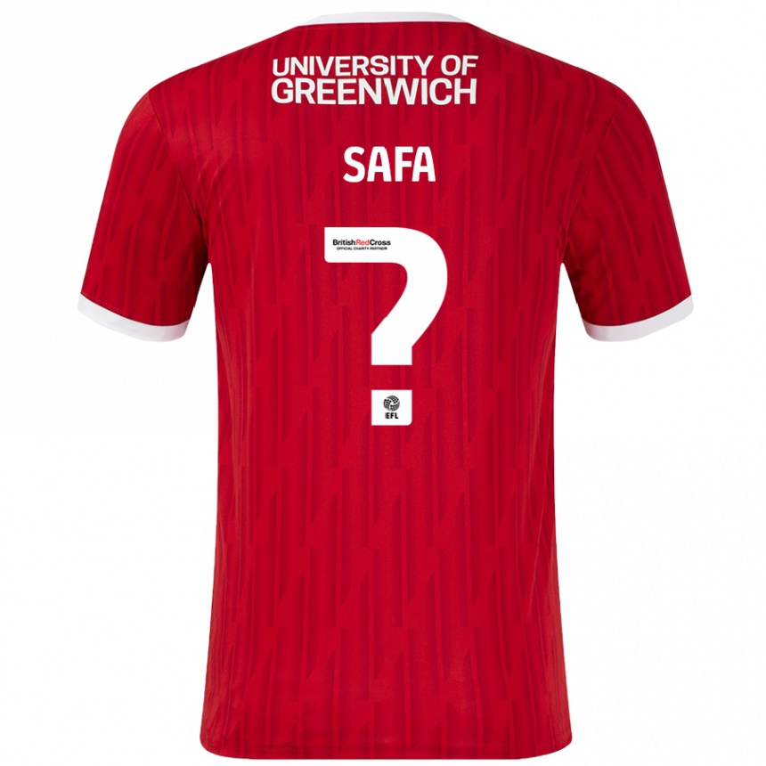 Kids Football Jacob Safa #0 Red White Home Jersey 2024/25 T-Shirt Uk