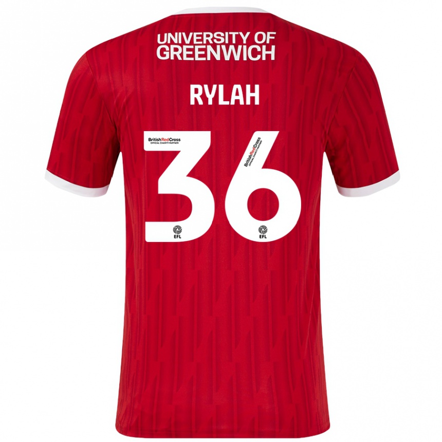 Kids Football Henry Rylah #36 Red White Home Jersey 2024/25 T-Shirt Uk