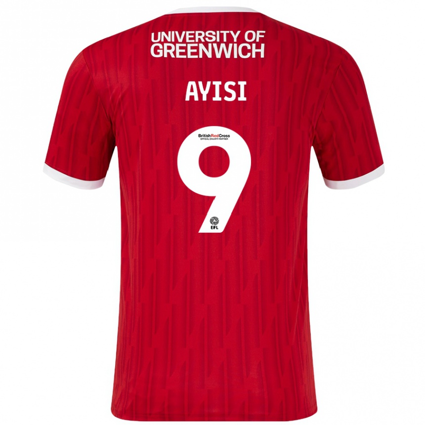 Kids Football Freda Ayisi #9 Red White Home Jersey 2024/25 T-Shirt Uk