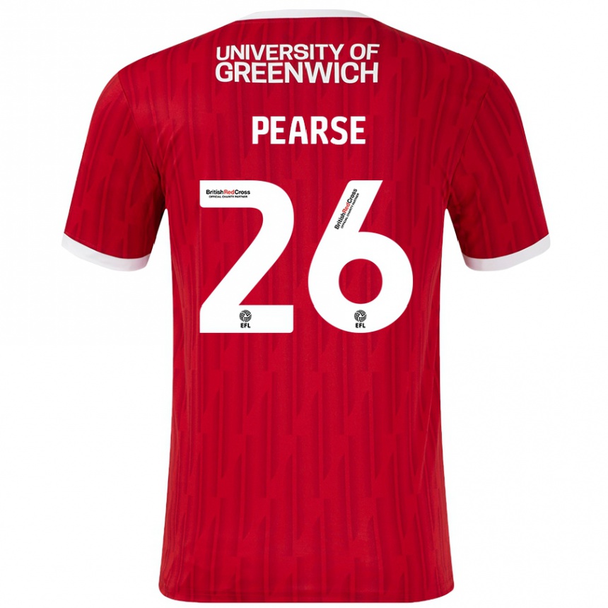 Kids Football Gracie Pearse #26 Red White Home Jersey 2024/25 T-Shirt Uk