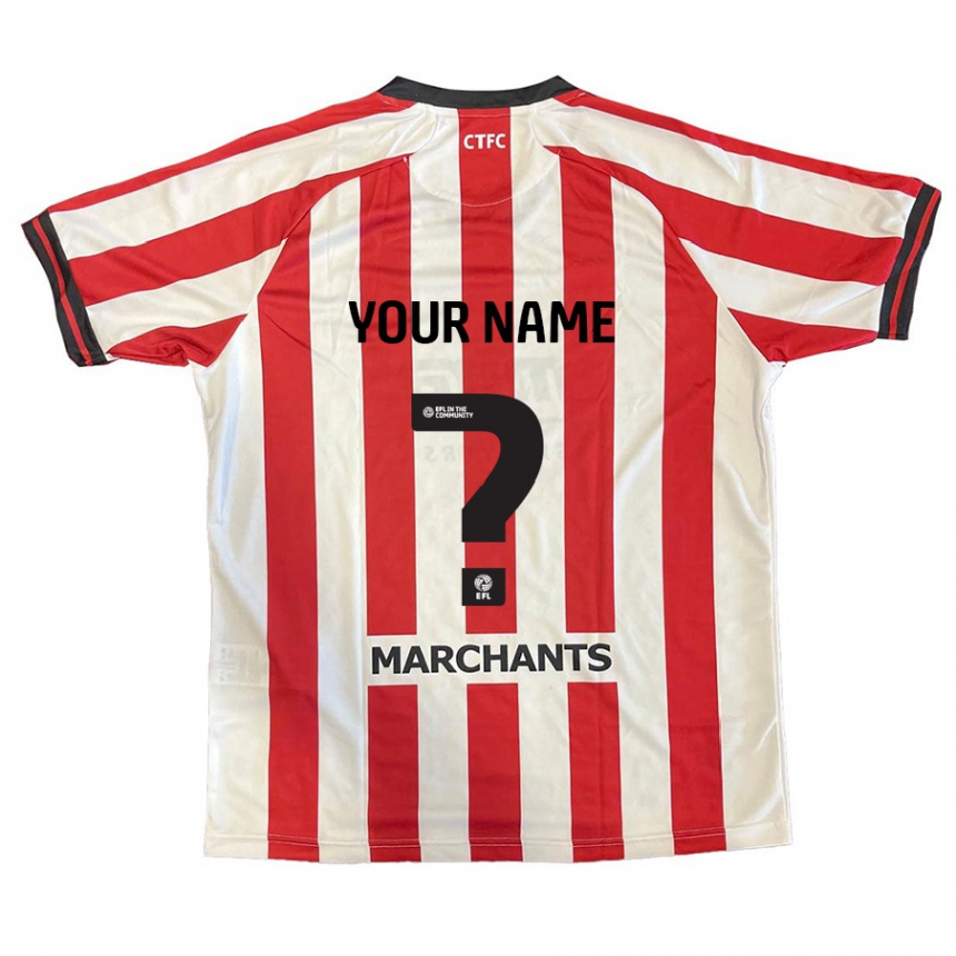 Kids Football Your Name #0 Red White Home Jersey 2024/25 T-Shirt Uk