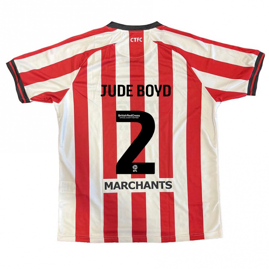 Kids Football Arkell Jude-Boyd #2 Red White Home Jersey 2024/25 T-Shirt Uk