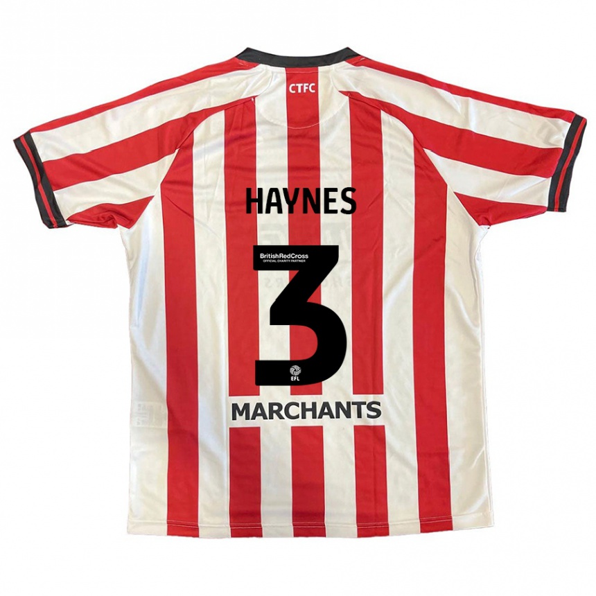 Kids Football Ryan Haynes #3 Red White Home Jersey 2024/25 T-Shirt Uk