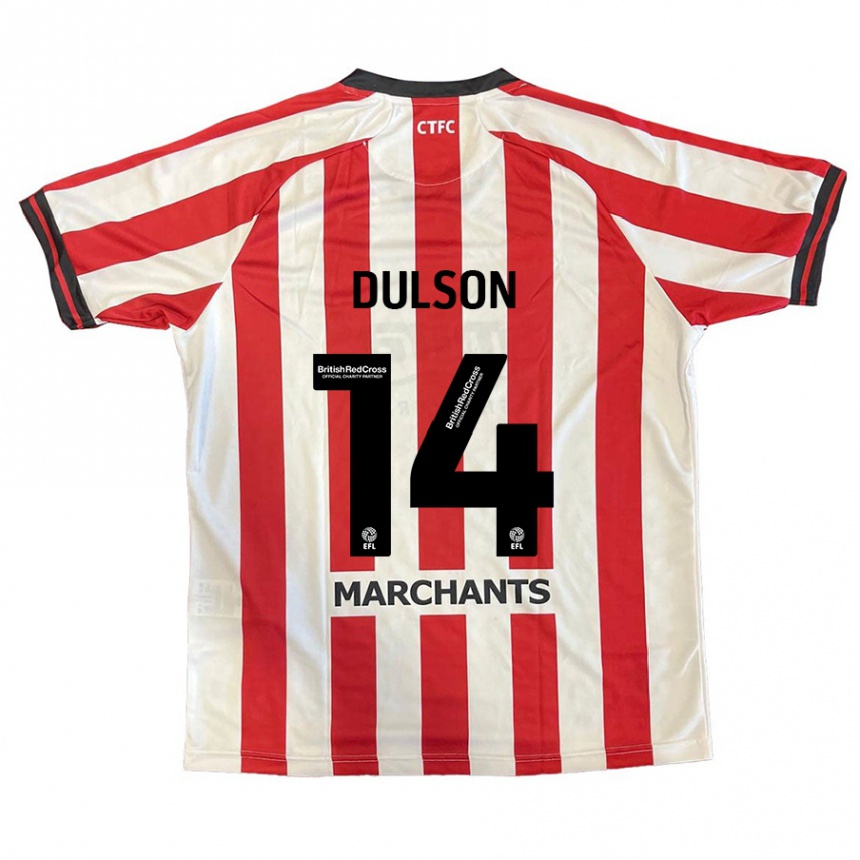 Kids Football Liam Dulson #14 Red White Home Jersey 2024/25 T-Shirt Uk