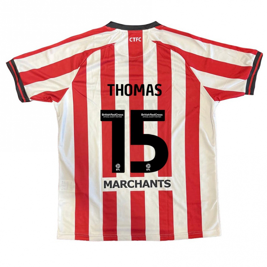 Kids Football Jordan Thomas #15 Red White Home Jersey 2024/25 T-Shirt Uk