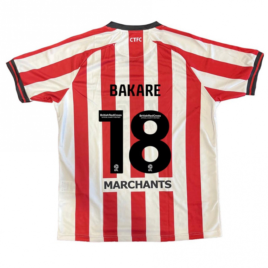 Kids Football Ibrahim Bakare #18 Red White Home Jersey 2024/25 T-Shirt Uk